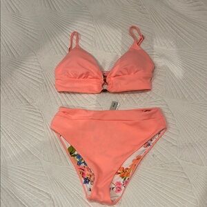 Double Sided Reversible Bikini Set- Floral or Pink!